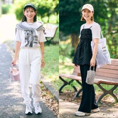 運動会や行楽地でも！【モノトーン】派のきれいめカジュアルSNAP