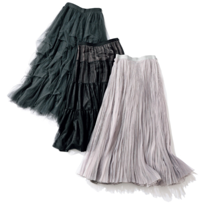 甘さひかえめ【大人チュールスカート4選】冬オシャレの華やぎに一役！