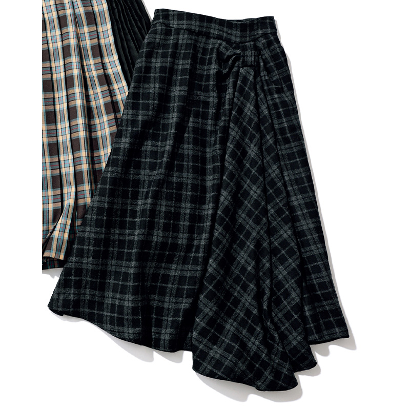 hue DAY TO EVENINGのチェック柄スカート