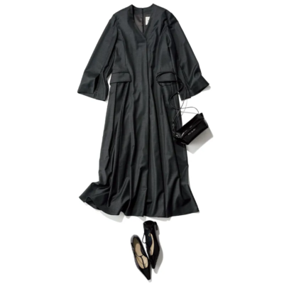 【洋装派の七五三】大人の黒ワンピースは上品なツヤで華やかさをプラス！