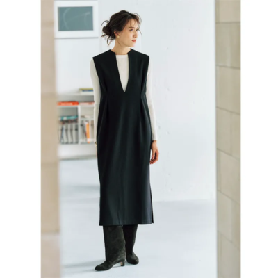 【ハレの日ママ】モノトーンでまとめたキレイ見えジャンスカが活躍！