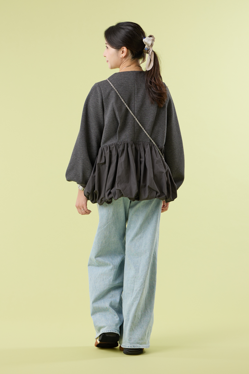 クラウドチームVERY開坂沙耶の[THREE SQUARE]バルーンコンビブルゾンコーデ