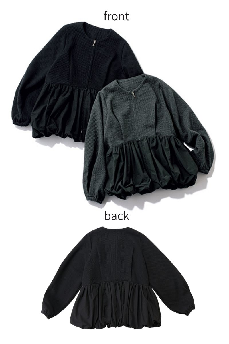 [THREE SQUARE]バルーンコンビブルゾン