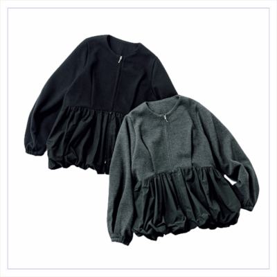 【公園、仕事にも】冬まで着られる「ペプラムブルゾン」自宅洗いも◎。