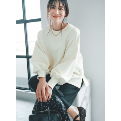 送迎＆通勤に【きれいめスウェット】で品良く決まる！ふんわり袖で華やかさも