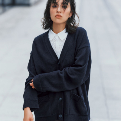 【秋冬ママコーデ】着ぶくれしない！きれいめ見え『ビッグシルエットカーディガン』