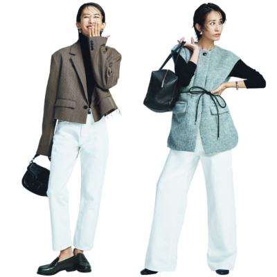 【冬のデニム通勤】爽やか“ホワイト”投入でキメすぎないのが今どき！