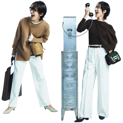 シンプルニットには『白デニム』という選択！ワンツーコーデが垢抜けるコツ4選
