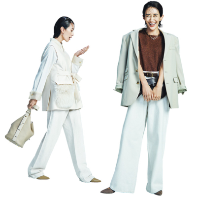 【忘年会、歓送迎会etc.】華やかトップスは「白デニム」で引き算を！キレイめキープのコツ4選