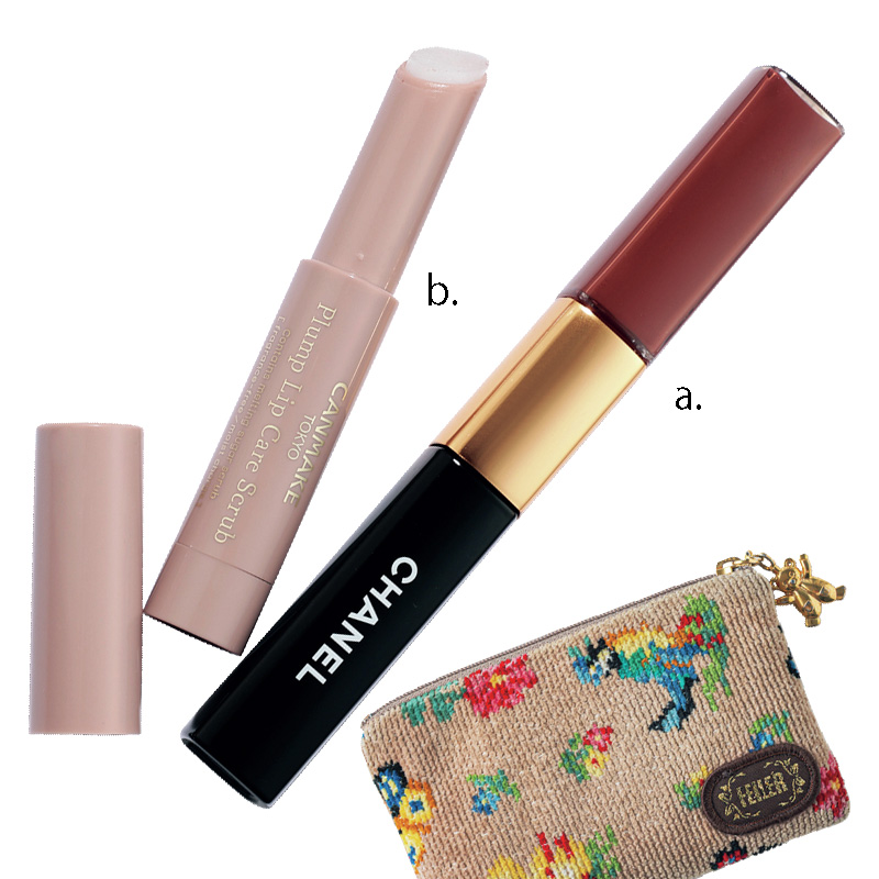 持ち歩きポーチとリップ