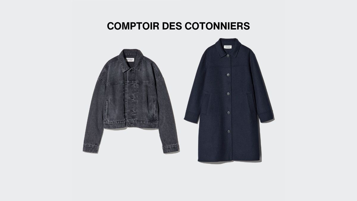 COMPTOIR DES COTONNIERS 薄い青 ロングコート　ユニクロ ユニクロ公式 | ダブルフェイスロングコート（コントワーデコトニエ）