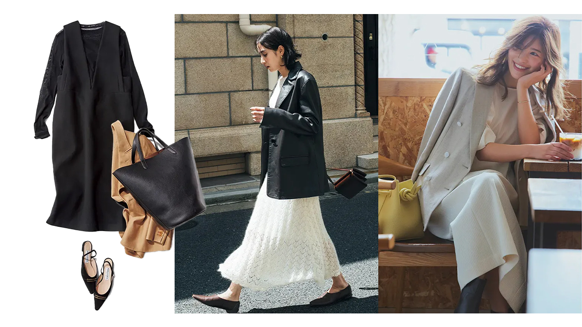 通勤におすすめのスワンピースコーデの写真