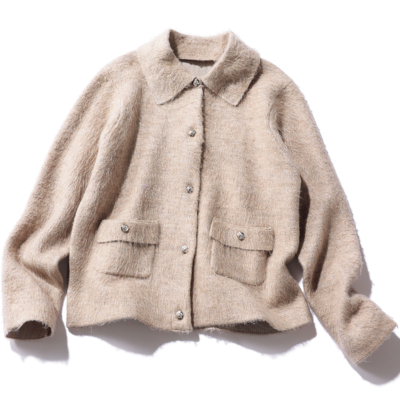 【6000円台】衿つき『シャギーカーデ』が冬の華やかシーンにもってこい！