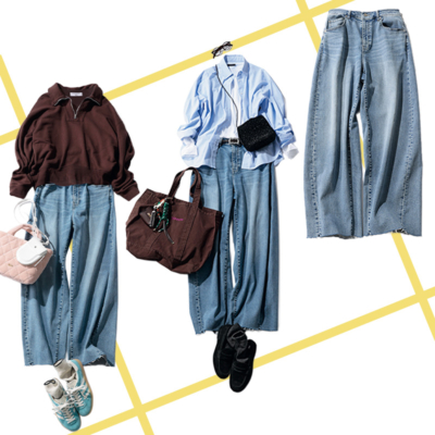 1万円以下の【ワイドデニム】が着回し上手！美シルエットでキレイめもイケる◎
