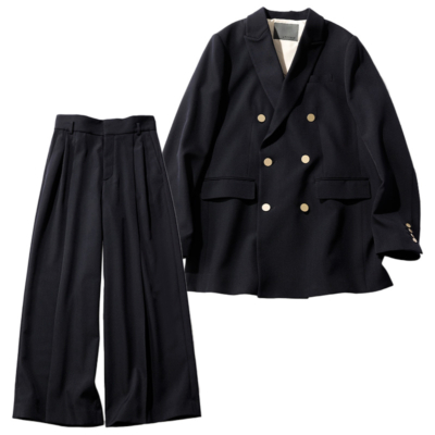 母業、年末年始etc.ママの『黒紺オシャレ』は“美シルエット”が鍵！＜ジャケット、パンツ、ワンピ＞