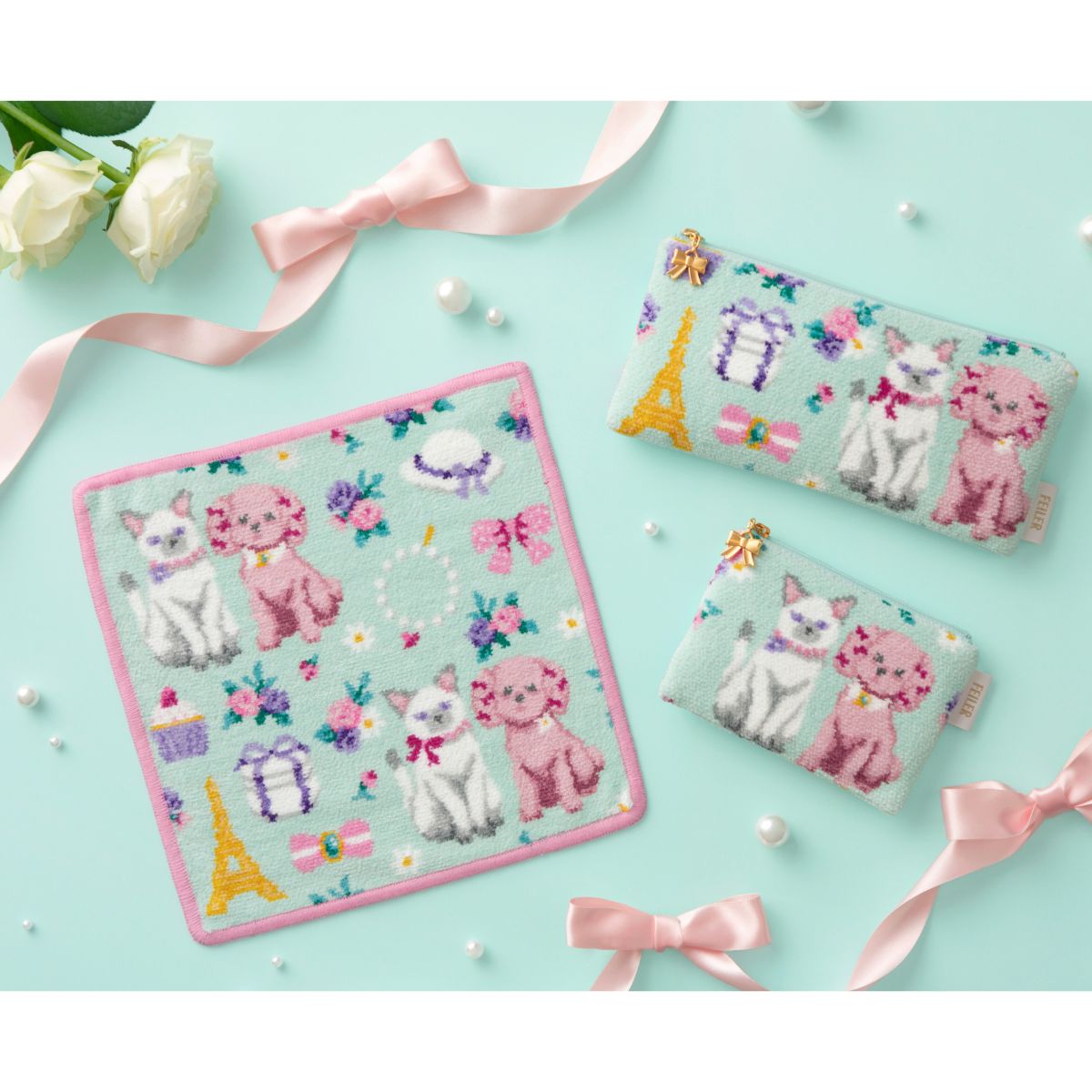 フェイラー　グリローズ　ハンカチ　ポーチ 12/1発売【フェイラー×グリローズ】親子で持ちたいコラボハンカチ