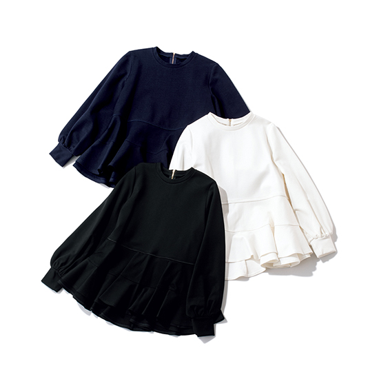 [THREE SQUARE]フレアボーダープルオーバー