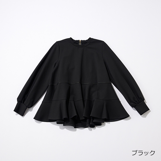 [THREE SQUARE]フレアボーダープルオーバー