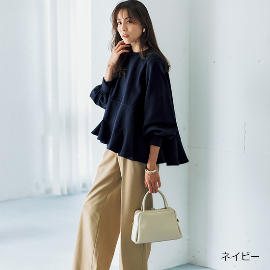 [THREE SQUARE]フレアボーダープルオーバー