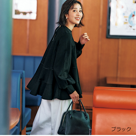 [THREE SQUARE]フレアボーダープルオーバー