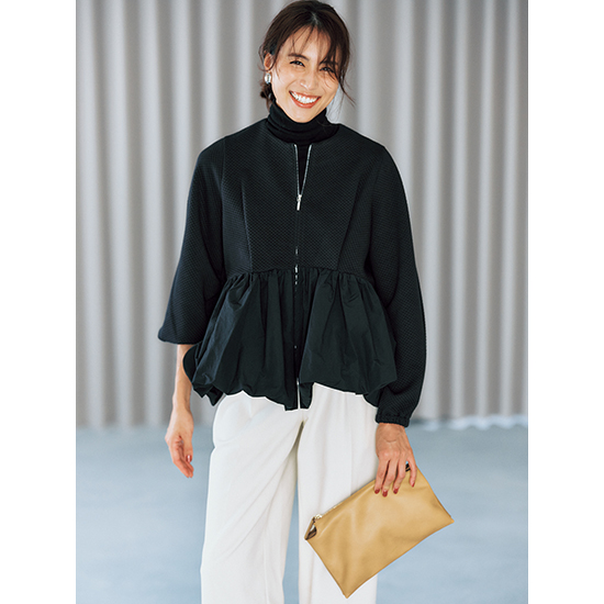 [THREE SQUARE]バルーンコンビブルゾン