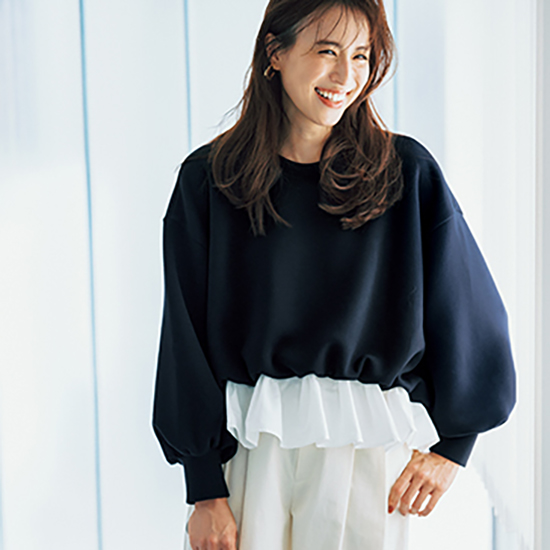 [THREE SQUARE]モチモチフリルプルオーバー