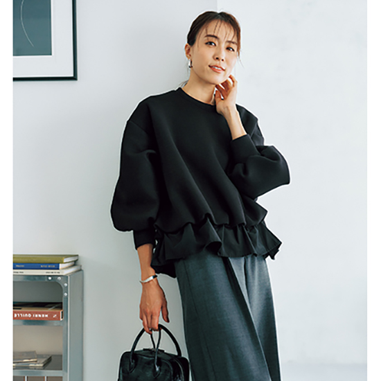 [THREE SQUARE]モチモチフリルプルオーバー