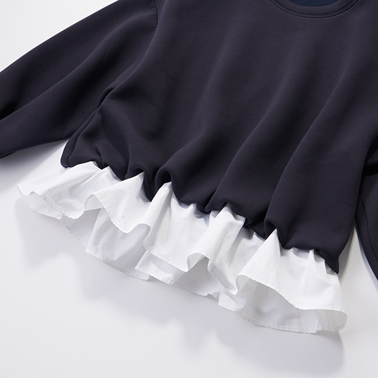 [THREE SQUARE]モチモチフリルプルオーバー