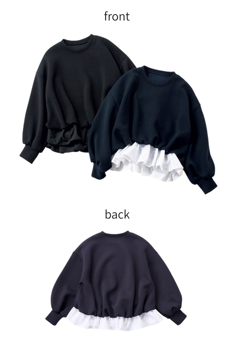 [THREE SQUARE]モチモチフリルプルオーバー