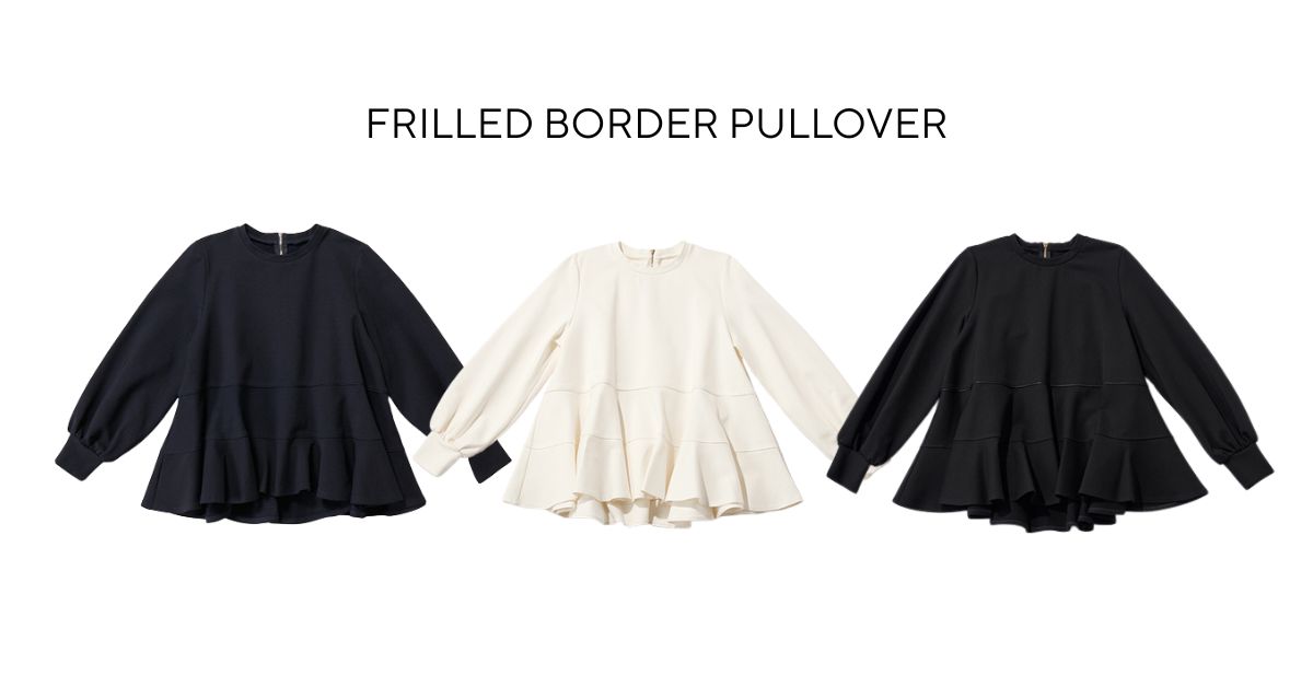 [THREE SQUARE]フレアボーダープルオーバー