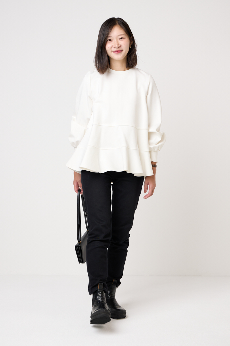 クラウドチームVERY杉山美保のフレアボーダープルオーバーコーデ