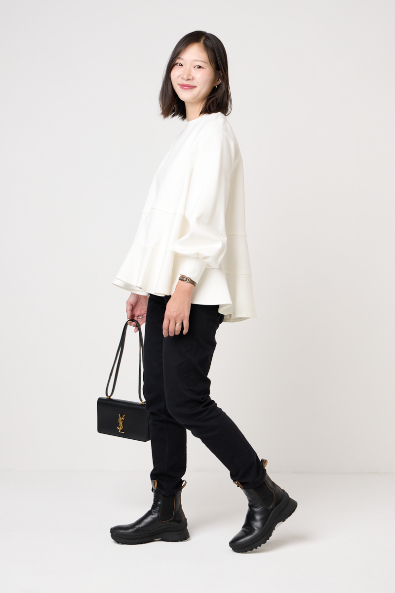 クラウドチームVERY杉山美保のフレアボーダープルオーバーコーデ