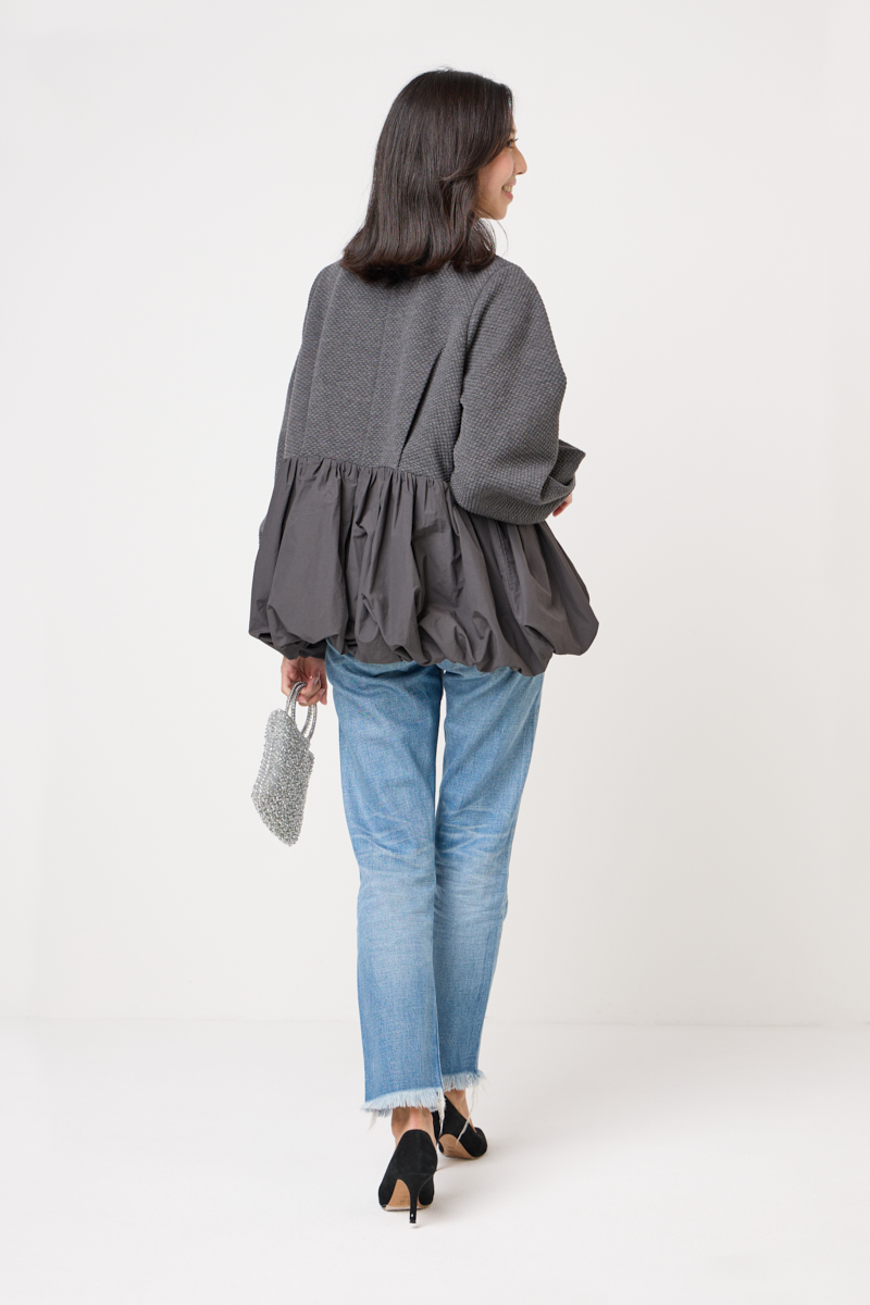 クラウドチームVERY青山美沙子の[THREE SQUARE]バルーンコンビブルゾンコーデ