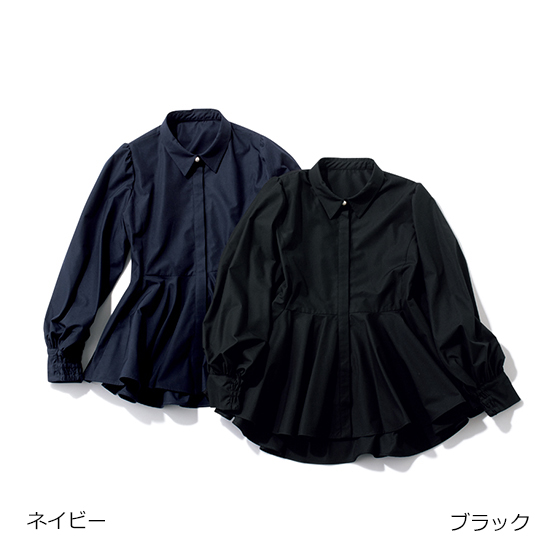 [THREE SQUARE]ペプラムフレアブラウス