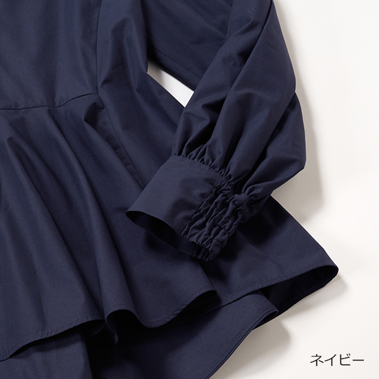 [THREE SQUARE]ペプラムフレアブラウス