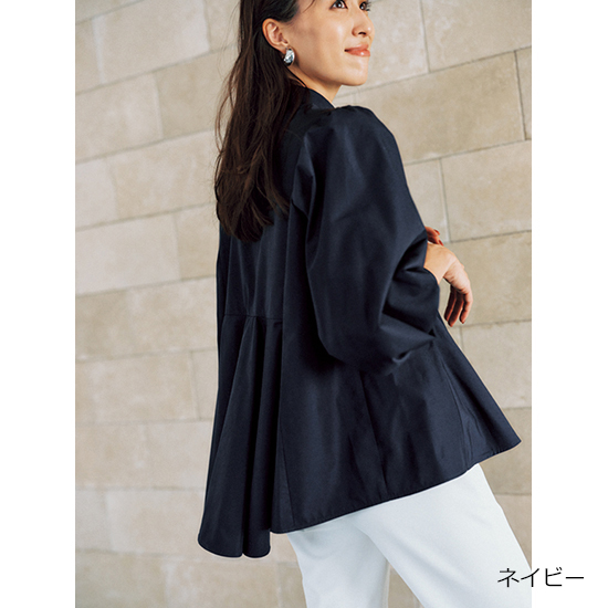 [THREE SQUARE]ペプラムフレアブラウス