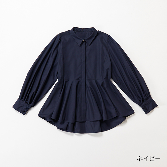 [THREE SQUARE]ペプラムフレアブラウス