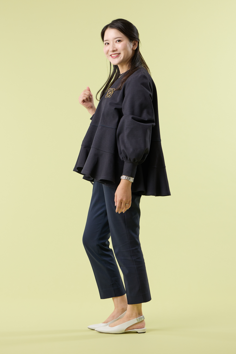 クラウドチームVERY開坂沙耶のフレアボーダープルオーバーコーデ