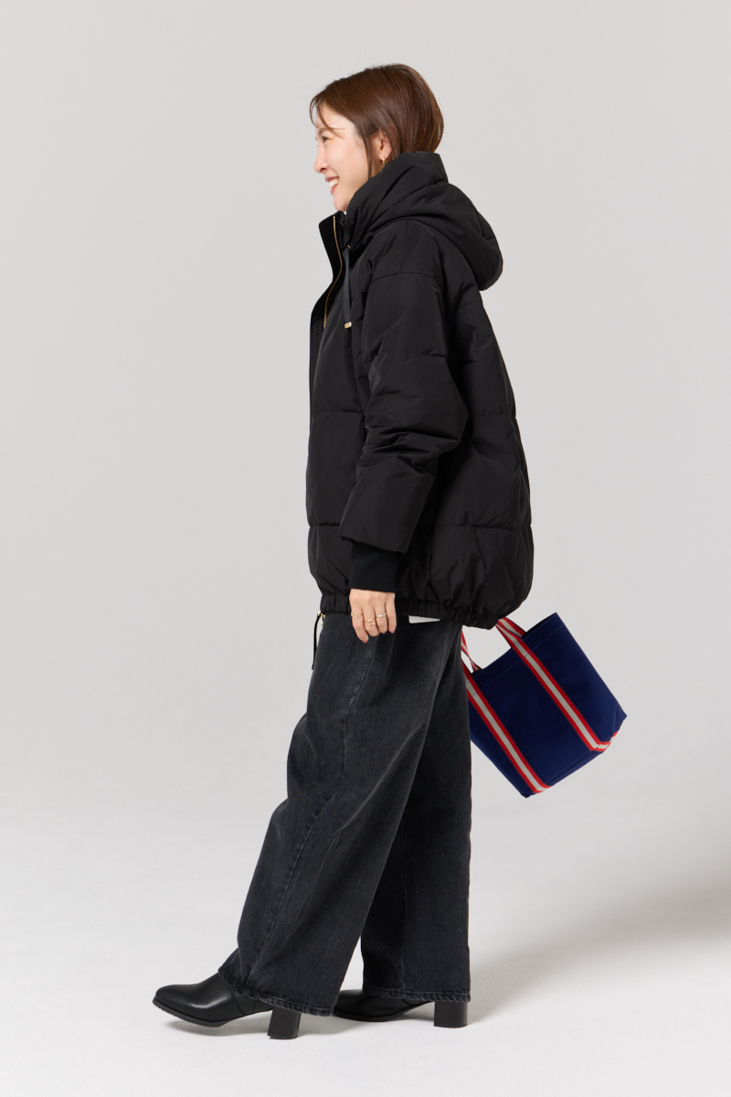 クラウドチームVERY竹内菜摘の[ALEGRE]オーバーサイズダウンコートカジュアルコーデ