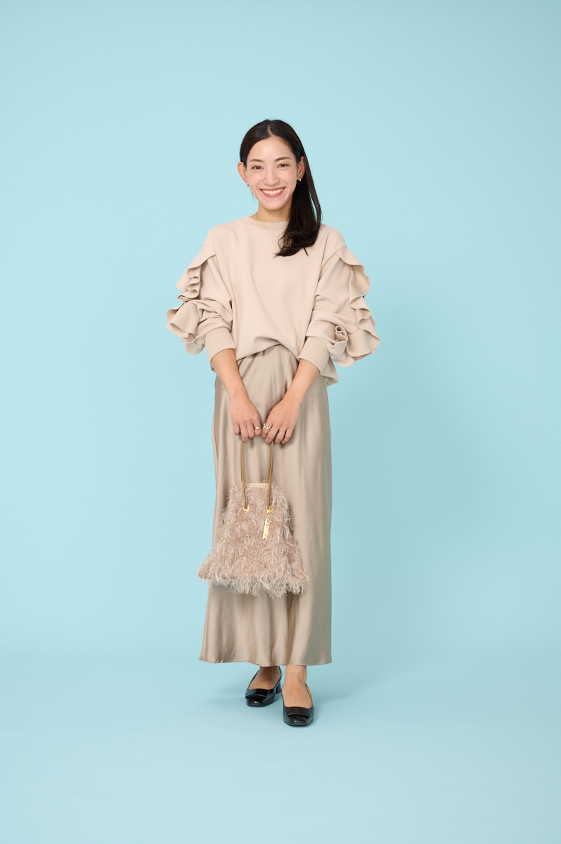 [ALEGRE]フリルスリーブスウェット