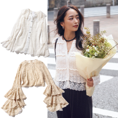 【ZARA】は5000円台！1点投入で華やか見えする「レーストップス」が今どき