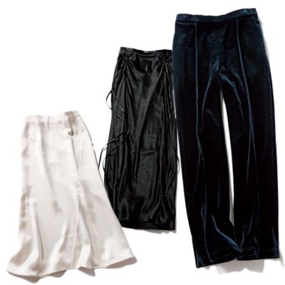 光沢素材の【リッチ見えボトムス】5選！楽さもきちんと感も両得◎