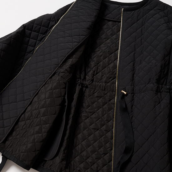 [THREE SQUARE]リボンキルティングコート