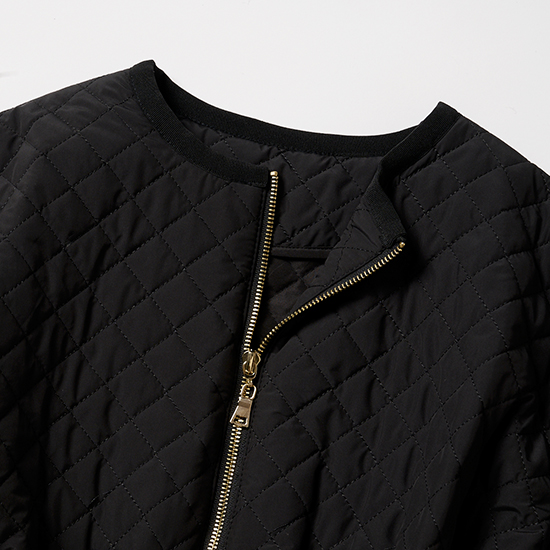 [THREE SQUARE]リボンキルティングコート