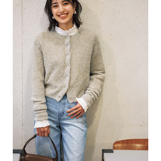 [UNIVERSALOVERALL]ラメニットカーディガン