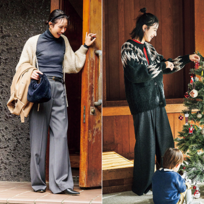 パンツ派ママの『今どきカーデ』は“素材とデザイン”で差がつくオシャレに！