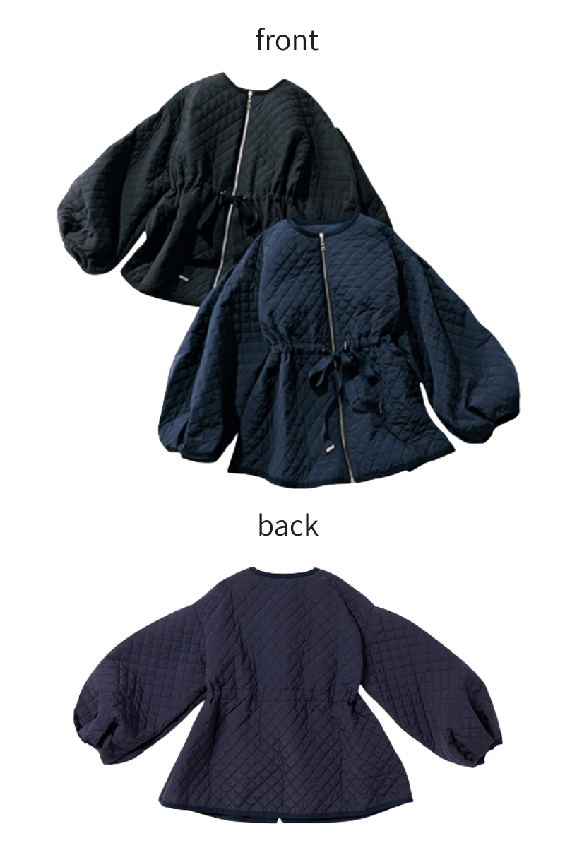 [THREE SQUARE]リボンキルティングコート