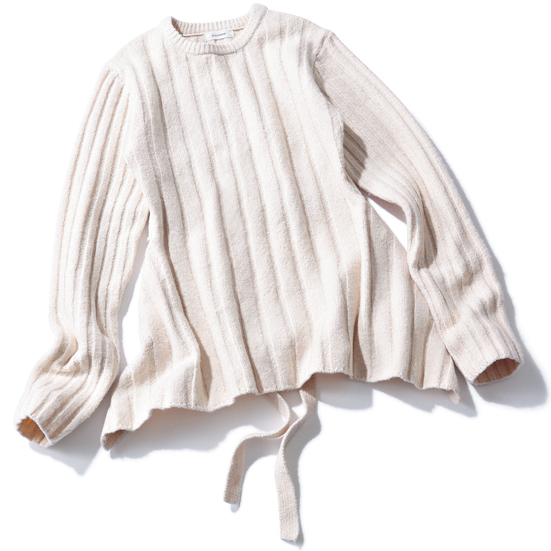 スタイルミキサーのバックリボンリブニット