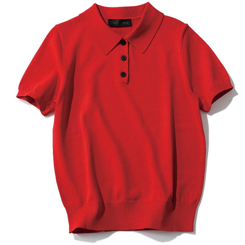 ZARAの赤ポロニット