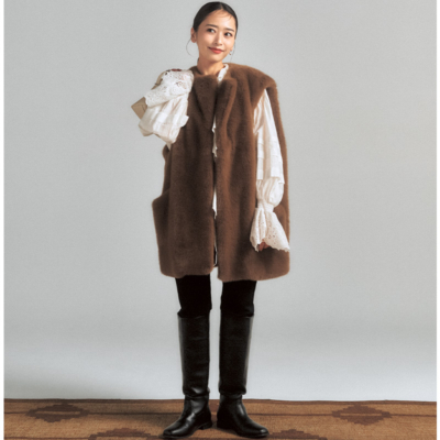 【U1万円も】冬のスキニー＆ミニ丈は「ロングブーツ」でシルエット上手に！